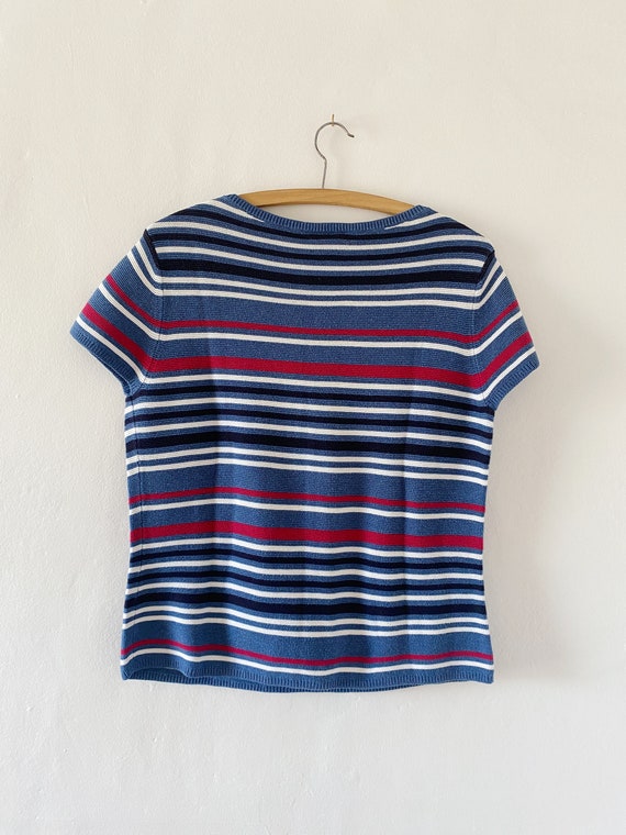 Vintage Talbots Striped Short Sleeve Sweater Top - image 4