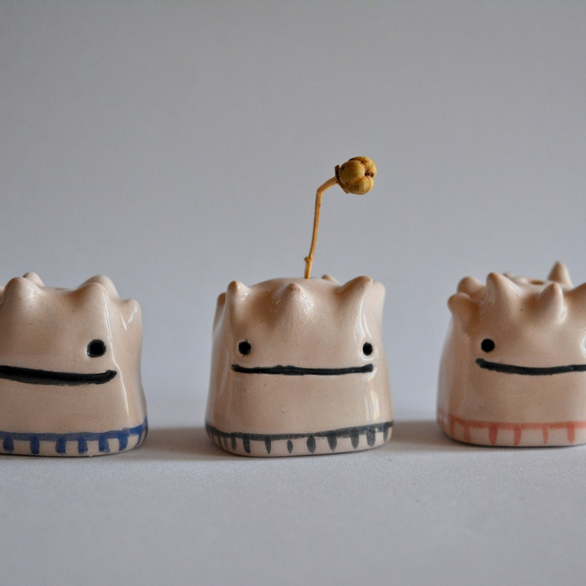Ceramic Mini Monster Vase, Set of Three