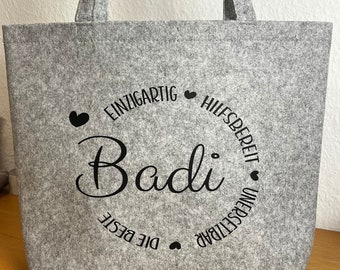 Personalisierte large Filztasche für den Lieblingsmenschen , Mama Oma Filztasche Geschenk, Muttertag Geschenk, einkaufen Tasche