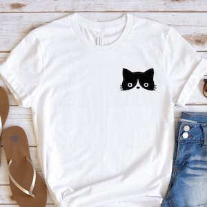 Camisa de gato, camiseta de gatinho, camiseta de eu amo gatos, camisa de rosto de bigodes, camiseta de amante de animais, camisa de miau, presente para ela