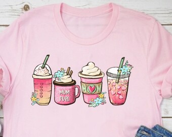 Muttertags Geschenk, Kaffee Shirt Frauen Shirt Mama Shirt, Muttertag T-Shirt, Eis Kaffee Liebhaber Geschenk, Mama Geschenk, Geschenk für sie