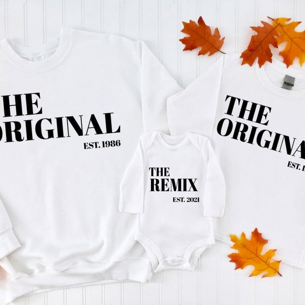 Family outfit the Original the remix outfit for the family, kids t-shirt , matching family personalized gift, perfect Fathers Day gift