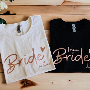 Hen party shirt, JGA t-shirts Bride and Team Bride with desired name for hen party, bachelorette party shirts