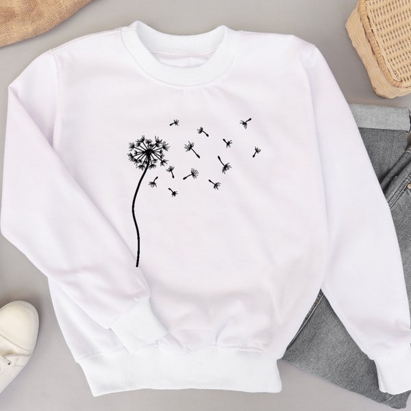 Löwenzahn Pullover , Wildblumen Shirt, Pusteblume T-Shirt, Löwenzahn Pflanzen Freund Natur, Geschenk für sie, Geschenk der Mutter