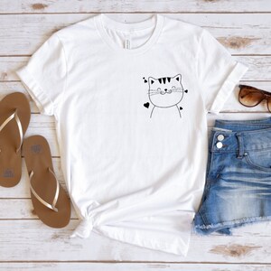 Chemise chat, T-shirt chaton, T-shirt I Love Cats, chemise visage moustaches, T-shirt animal amant, chemise miaulement, chemise visage chat, cadeau pour elle