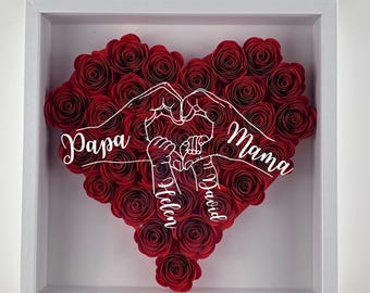 Personalisierter Bilderrahmen| Rosenrahmen | personalisierteres Bild für die Familie | personalisierte Geschenke für die ganze Familie
