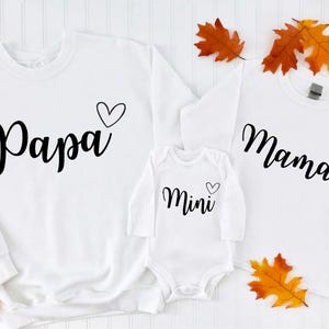 Family outfits sweatshirt, mom dad mini baby outfit , mom shirt, dad son shirt, matching family sweatshirt, personalized gift, family gift