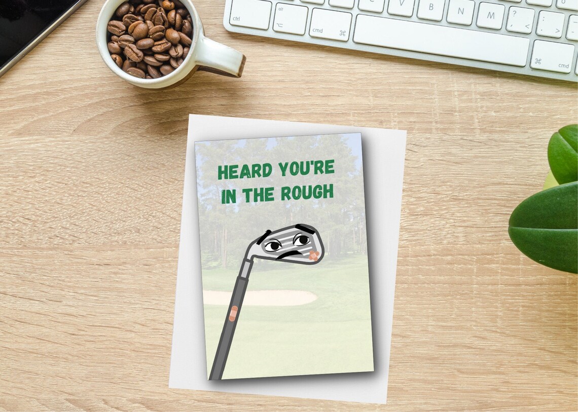 Golf Themed Get Well Soon Greeting Card Etsy