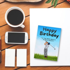 Tarjeta de cumpleaños divertida del golf