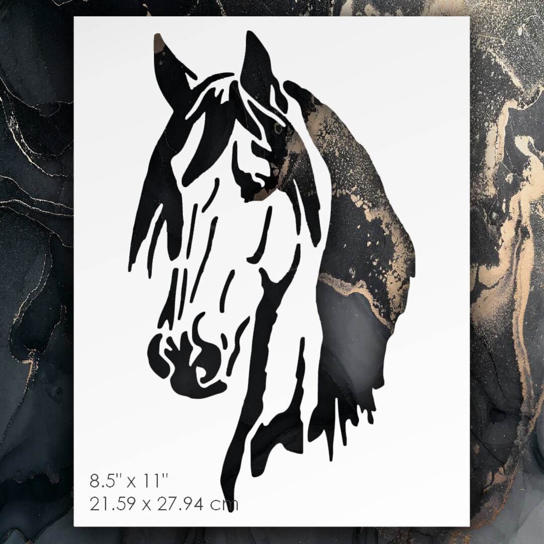 Horse Head Stencil Template Reusable 8.5 X 11 Inches for - Etsy