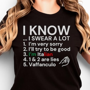 Italian Hand Gesture Shirt, Vaffanculo Shirt, Italian Sayings, Funny Italian TShirt, Gift For Italian Friend, Italian Gifts, Offensive Tee
