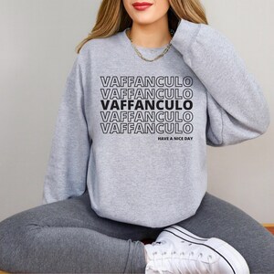 Vaffanculo Sweatshirt, Italia Shirt, Funny Italian Shirts, Offensive Sweatshirts, Gift For Italian Friend, Italian Sayings, Italian Gifts Sport Grey