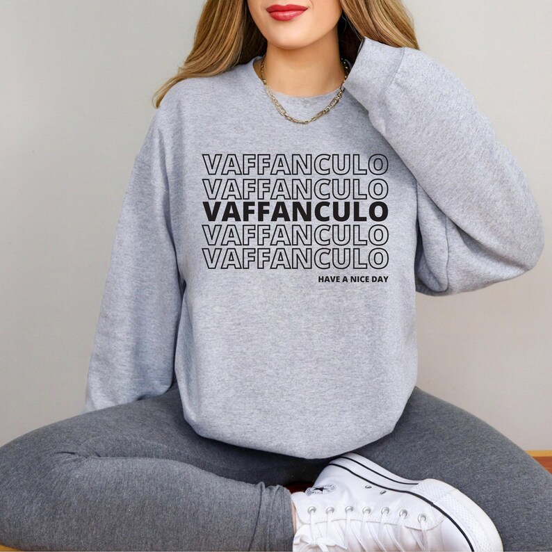 Vaffanculo Sweatshirt, Italia Shirt, Funny Italian Shirts, Offensive Sweatshirts, Gift For Italian Friend, Italian Sayings, Italian Gifts Sport Grey