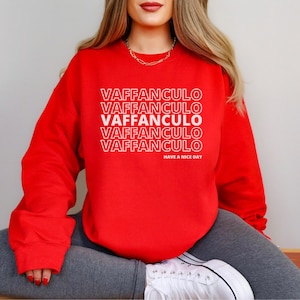 Vaffanculo Sweatshirt, Italia Shirt, Funny Italian Shirts, Offensive Sweatshirts, Gift For Italian Friend, Italian Sayings, Italian Gifts Red