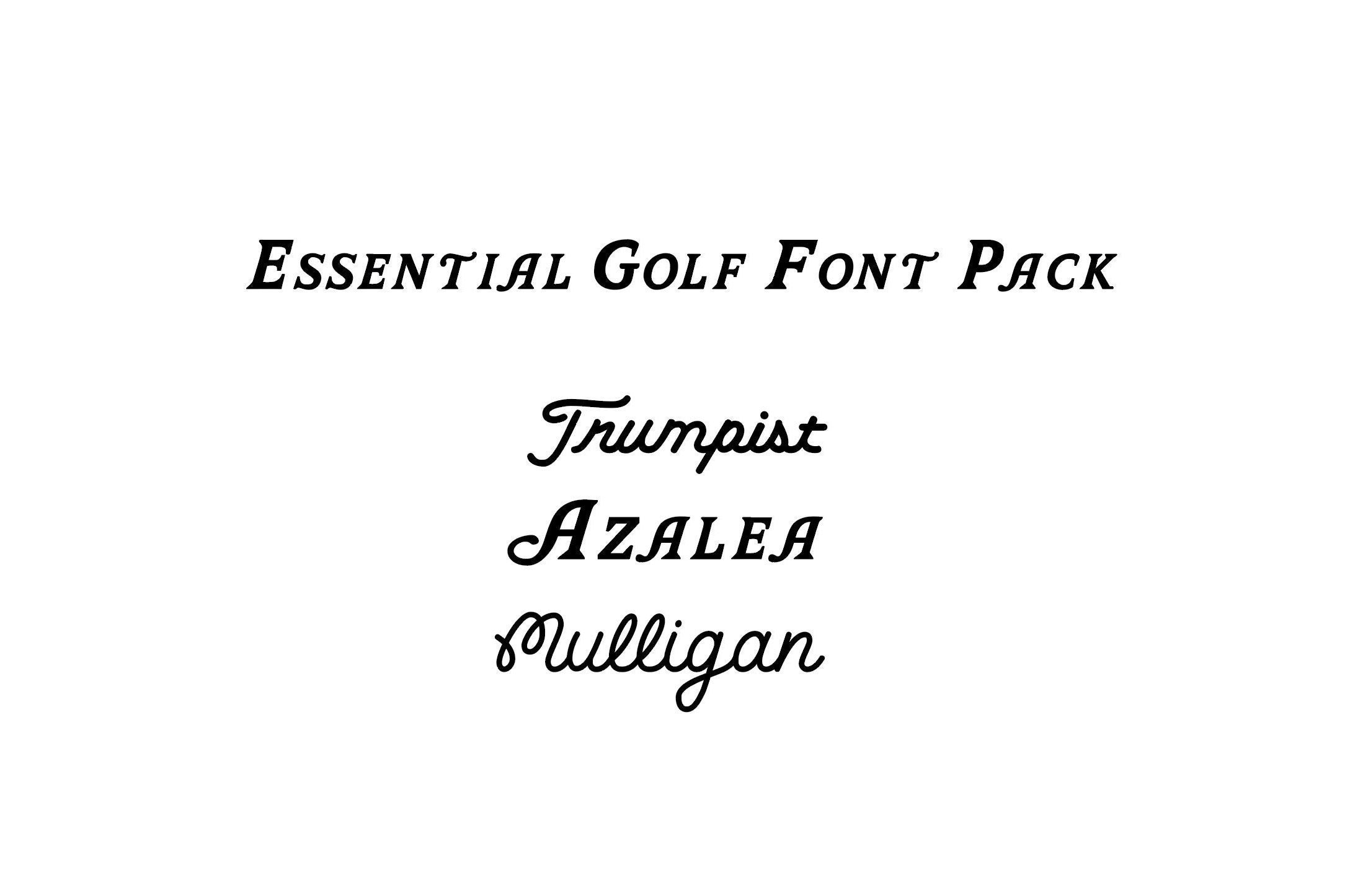 ★GOAL STUDIO★ ESSENTIAL SCRIPT TEEOFF WHITE G5MTS101OWT Golf Font Theme Pack: Mulligan, Vokey, Azalea (OTF/TTF Files