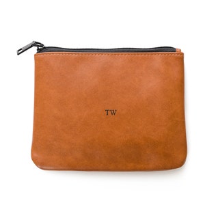 Brown Personalized Zipper Valuables/Golf Pouch