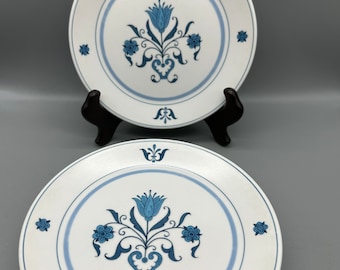 Noritake Progression China BLUE HAVEN 9004 Set of 4 Salad Plates Mid Century Design