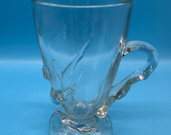 Original McKee Glass Nude Clear Crystal BOTTOMS DOWN Mug w/ Patent # Hard to find!