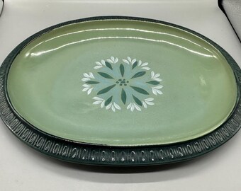 Red Wing Pottery Ceramastone CHARSTONE BLEU Oval Serving Platter Mid Century 13"