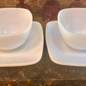 Fire King AZURITE Blue CHARM Set of 2 Cups and Saucers LOVELY!