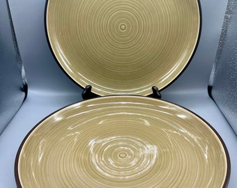 Dansk Tan SPIN Set of 4 Dinner Plates 10 3/8" EXCELLENT!