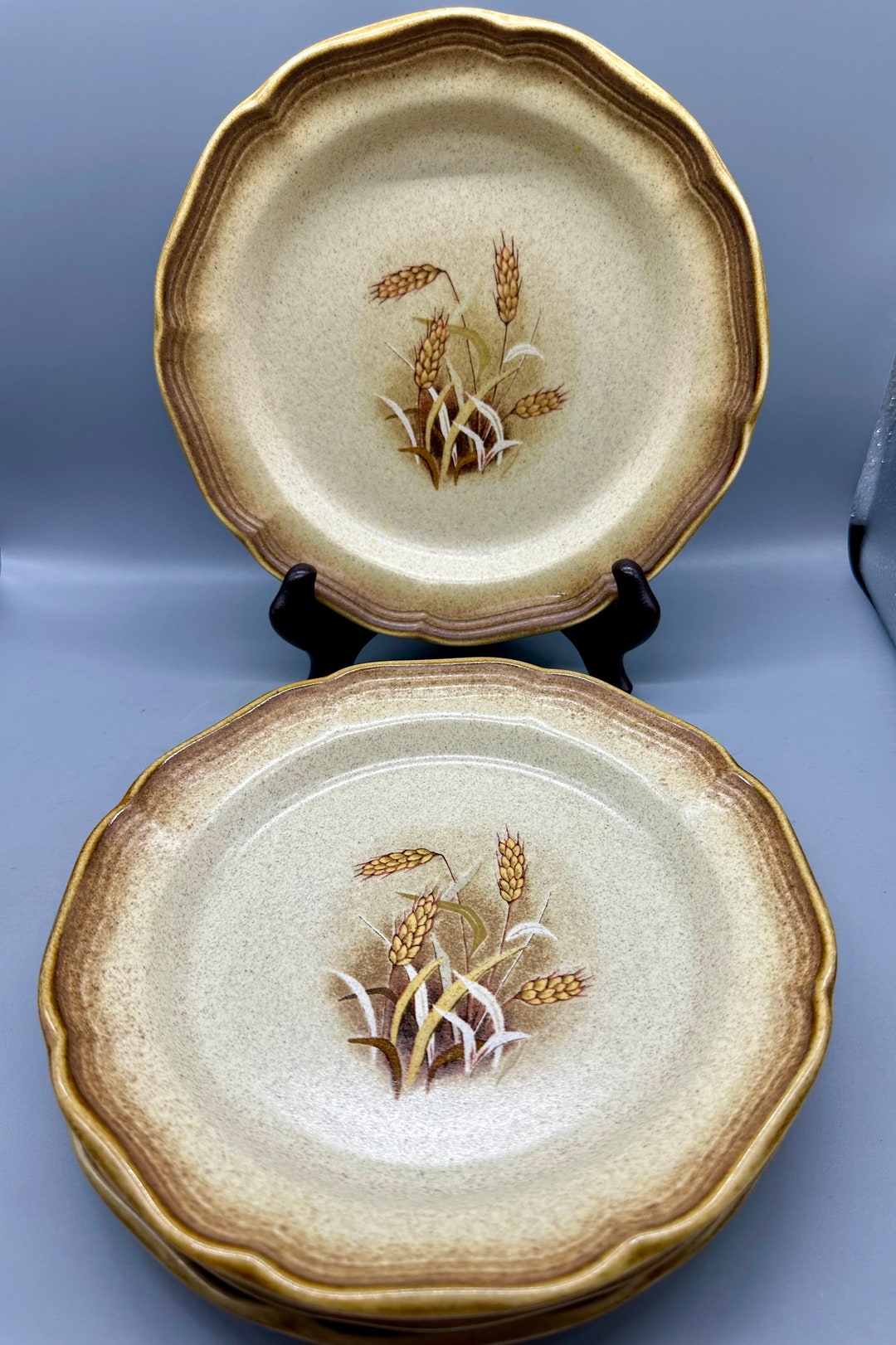 Mikasa WHOLE WHEAT GRANOLA E8001 Set of 4 Salad Plates Great Condition