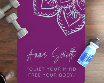 Personalized Yoga Mat  Custom Yoga Mat with Name and Mantra Free Shipping USA residents