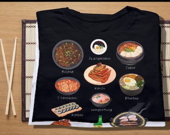 Korean Foodie Shirt, Seoul South Korea T-shirt, Food Lover Valentines Gift, Valentine&#39;s Day Gift, Birthday Gift, Kimchi Samgyupsal Tee, KPOP