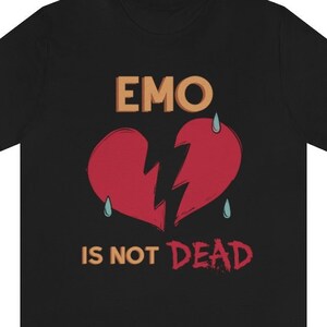 EMO no está muerta camisa, camiseta Emo Screamo, My Chemical Romance, jueves, Fall Out Boy, Taking Back Sunday, Dashboard
