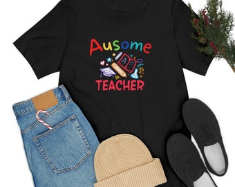 Trotse Ausome Teacher Shirt, leraar autist, leraar ergotherapie, leraar logopedie, leraar speciale ed, leraar SPED