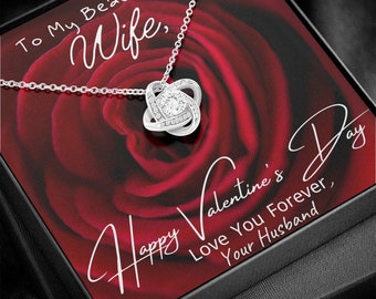 Love Knot Necklace Gift for Wife Valentine's Day, Valentines Day Gift for Her, Gift for Bride Jewelry Valentines gift FREE SHIPPING USA