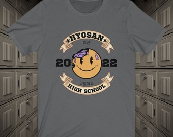 Hyosan hoge smiley shirt, wij allemaal zijn dood shirt, zombie T-shirt, horror Kdrama Koreaanse serie Valentijnsdag cadeau verjaardagscadeau