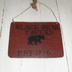 New Handmade Primitive Style Bear Wall Sign