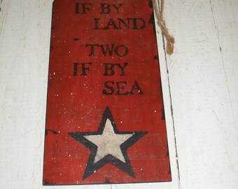 New Handmade Primitive Style Large Wooden Tag Ornament