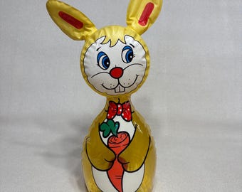 Vintage Plastic Bunny With Carrot Bop Toy Punching Bag With Jingle Bell Ball For Baby, colorful thick plastic