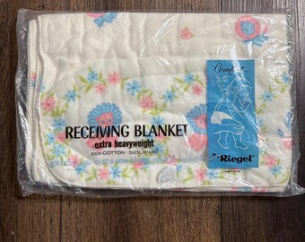 Vintage NOS Riegel Comfort Baby Receiving Blanket New With Tags