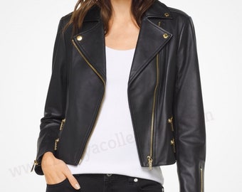 VINTAGE 90s Black Leather MOTO Motorcycle Punk Grunge Rocker