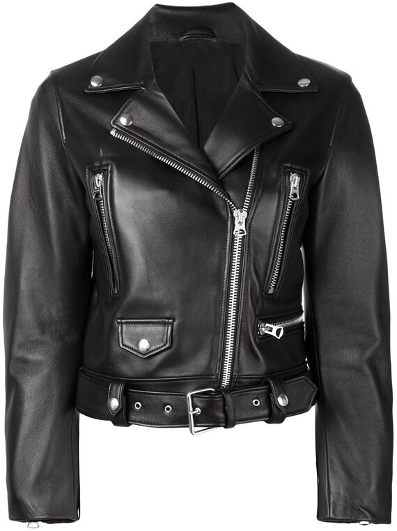 Women's Black Leatherjacket With 100% Real Leather Jacket Women's Black Leatherjacket With 100% Real Leather Jacket