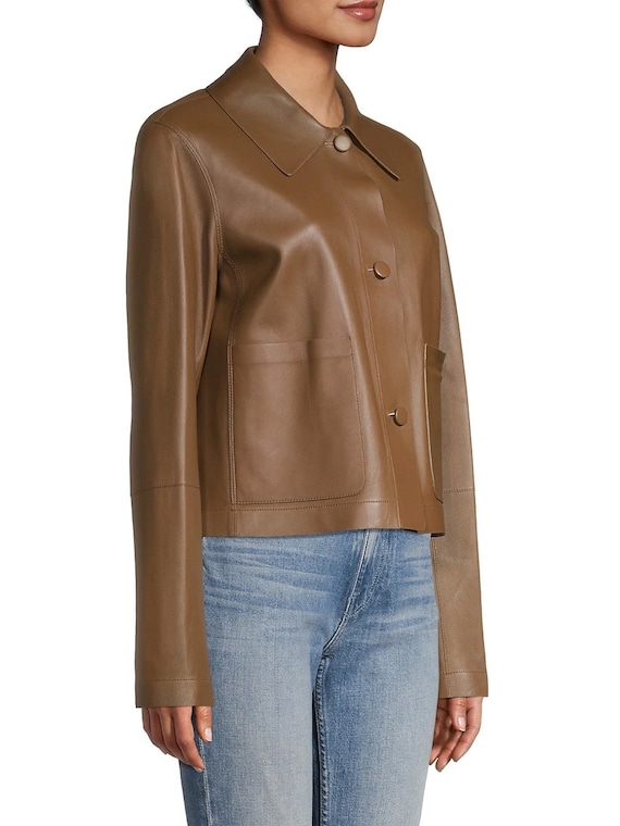 Ladies leather clearance coats on sale