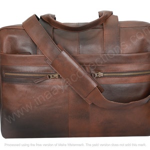 Fait main en cuir marron foncé sac pour ordinateur portable sac cartable sac messager sac d'école | sac à bandoulière en cuir pour homme meilleur cadeau de Noël