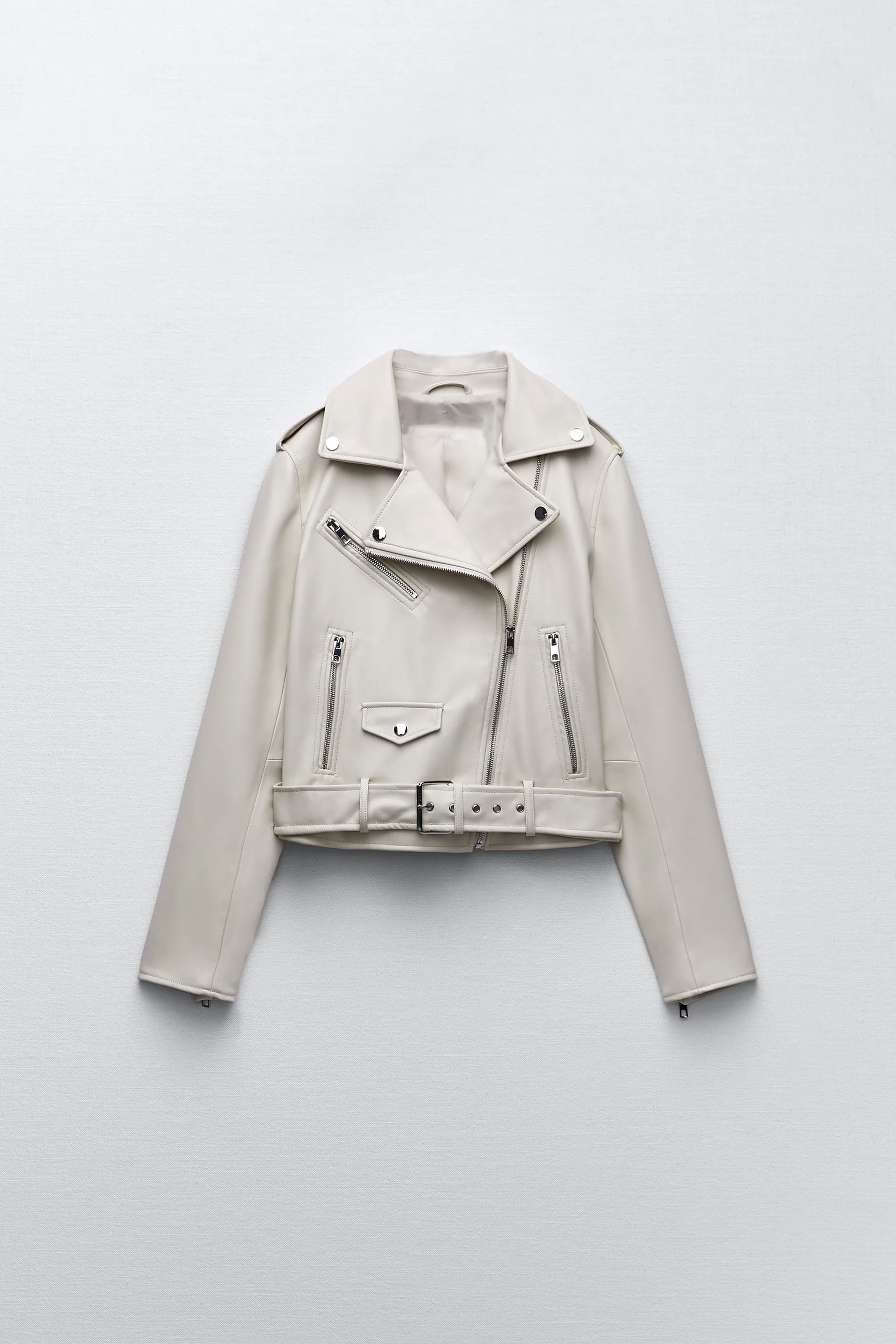 ジャケット OFF WHITE Women Jackets OWEF12IS25FAB0026100 Beige Women's off White Leather Jacket , Women's Leather Jacket