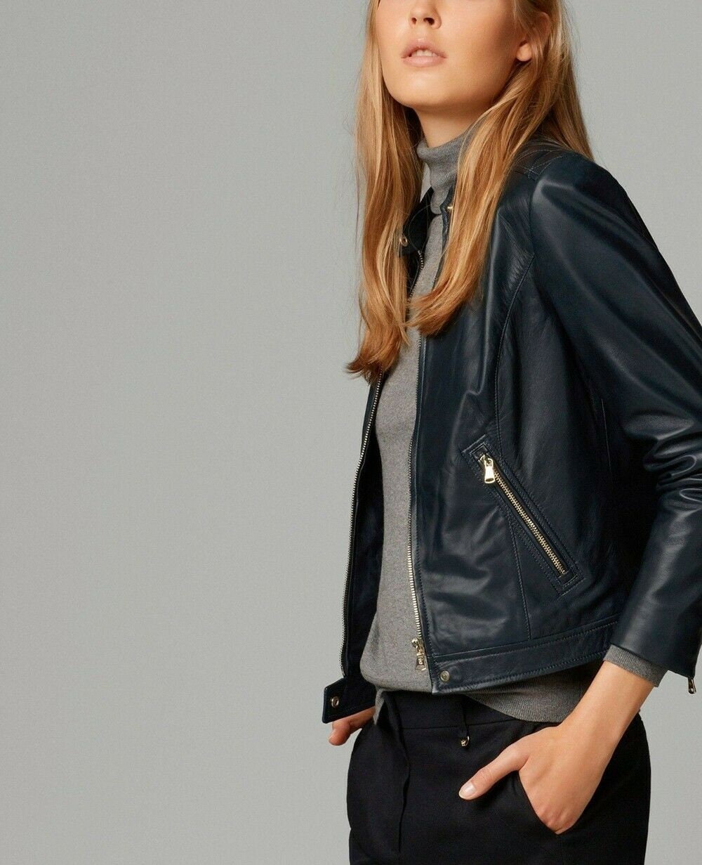 Women's Black Leather Jacket Women's 100% Original - Etsy