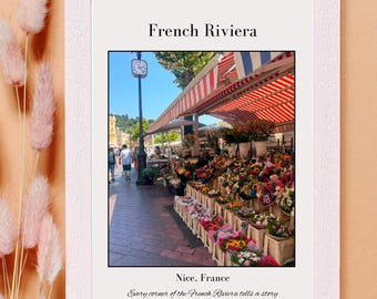 Hermoso póster de la Riviera Francesa / Fotografía de viajes / Fotos reales / Viajes tranquilos / Decoración de dormitorio / Decoración de pared / Niza, Francia