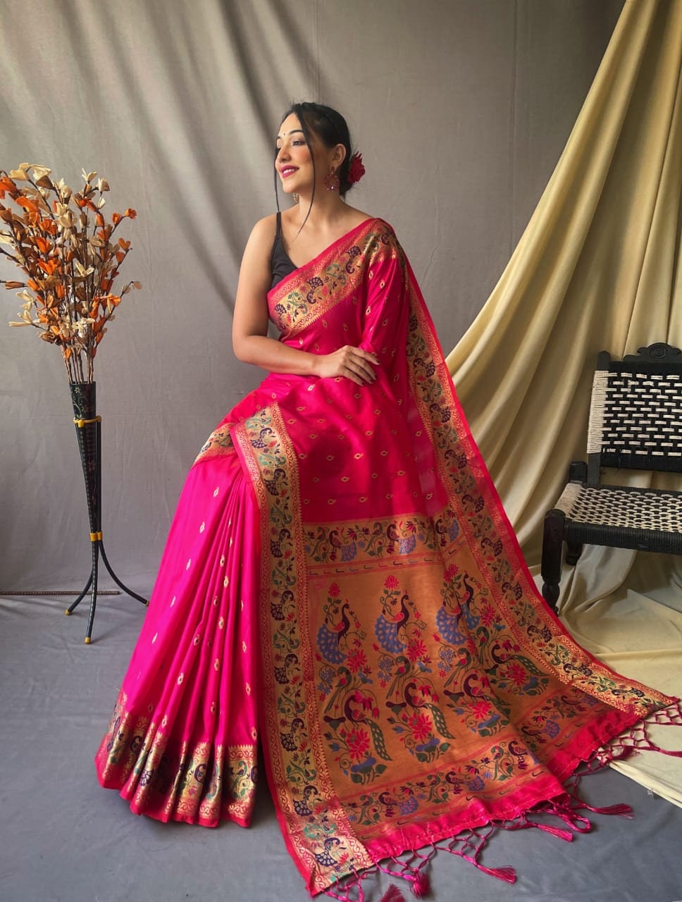 Party wear paithani saree clearance