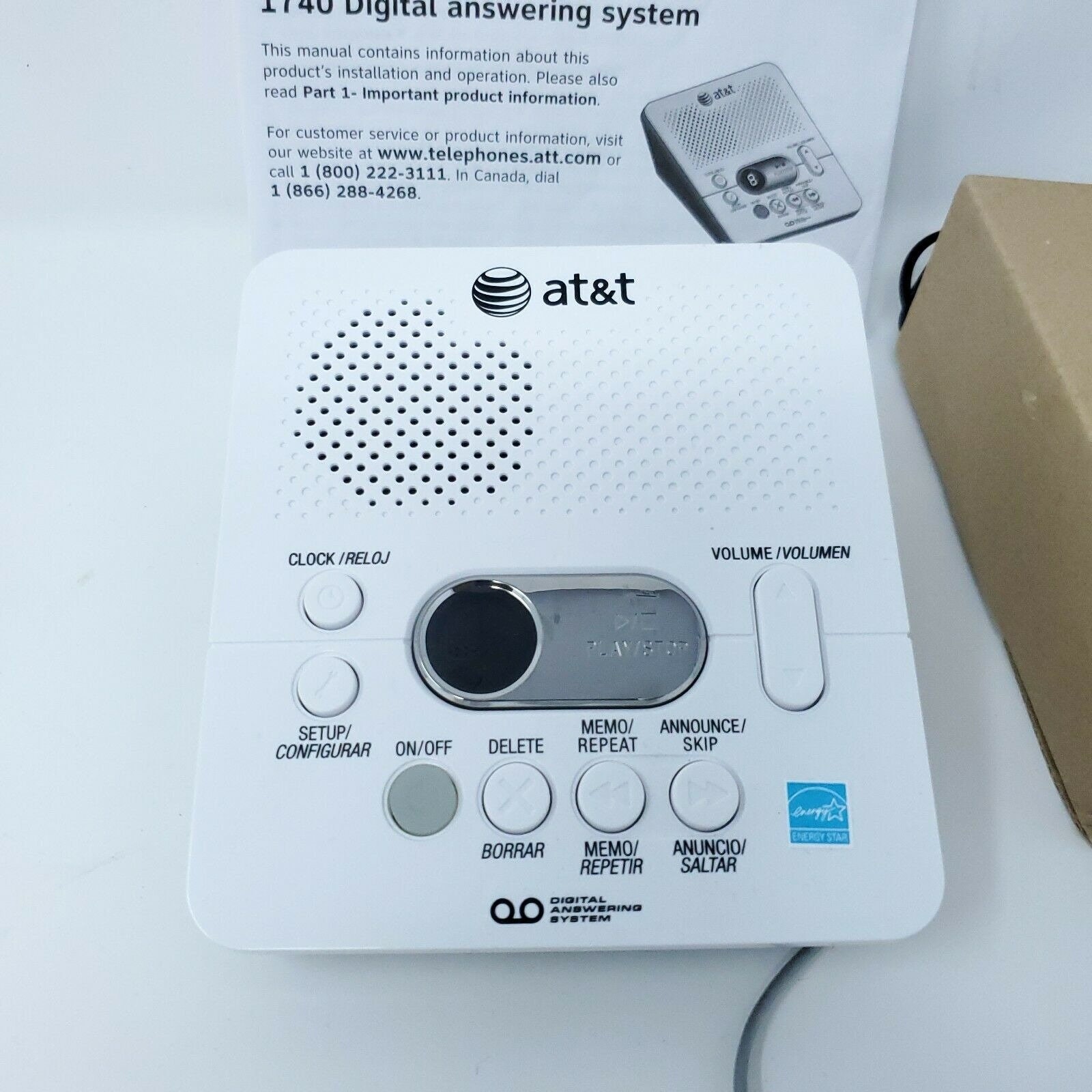AT&T 1740 Digital Answering System with Time and Day Stamp Etsy