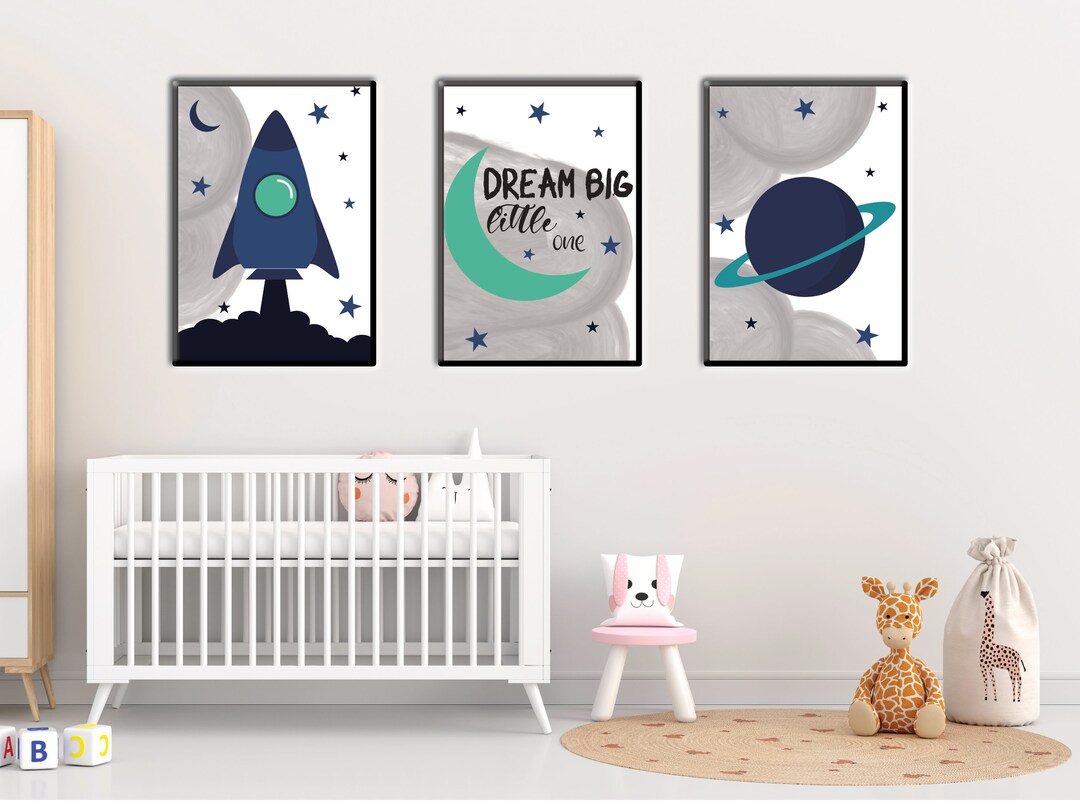 Set of 3 Outer Space Printable Wall Art, Digital Download, Nursery ...