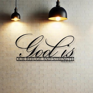 Bible Verse Metal Wall Sign-Minimalist Home Decor-God Is-Religious Christian Art Gift Baptism Christmas Housewarming Wedding CMA034