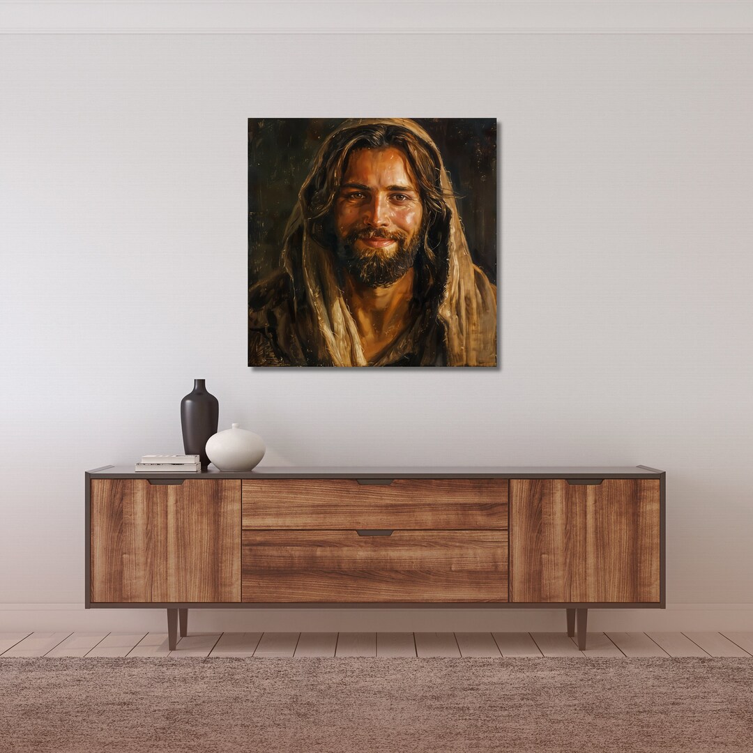 Jesus Canvas Wall Art Jesus Portrait Print Christian Home Decor ...