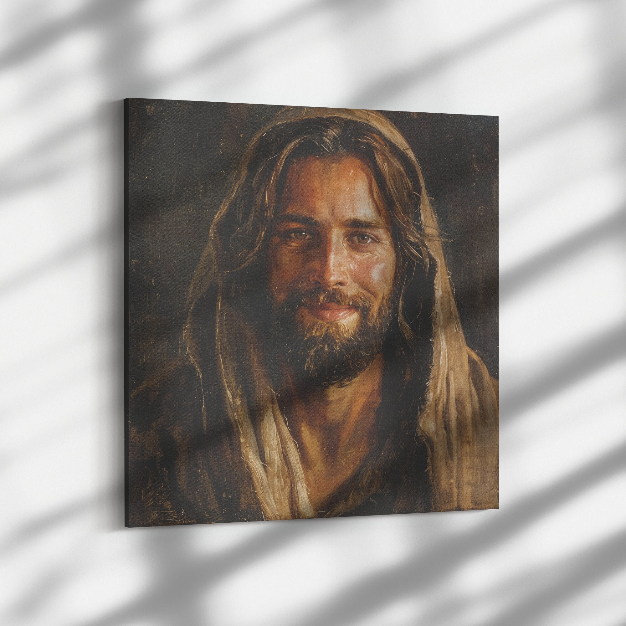 Jesus Canvas Wall Art Jesus Portrait Print Christian Home Decor ...