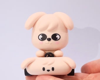Figurina di auto stampata in 3D PuppyM / Figurina di auto stampata in 3D SKZOO / Stray Kids OT8 da collezione / Regalo per fan KPOP / Decorazione SKZ Merch / Seungmin
